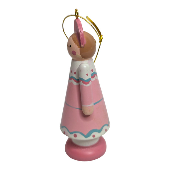 Avon 80s The Nutcracker 3in Clara Pink Vintage Wooden Christmas Ornament - Picture 4 of 9